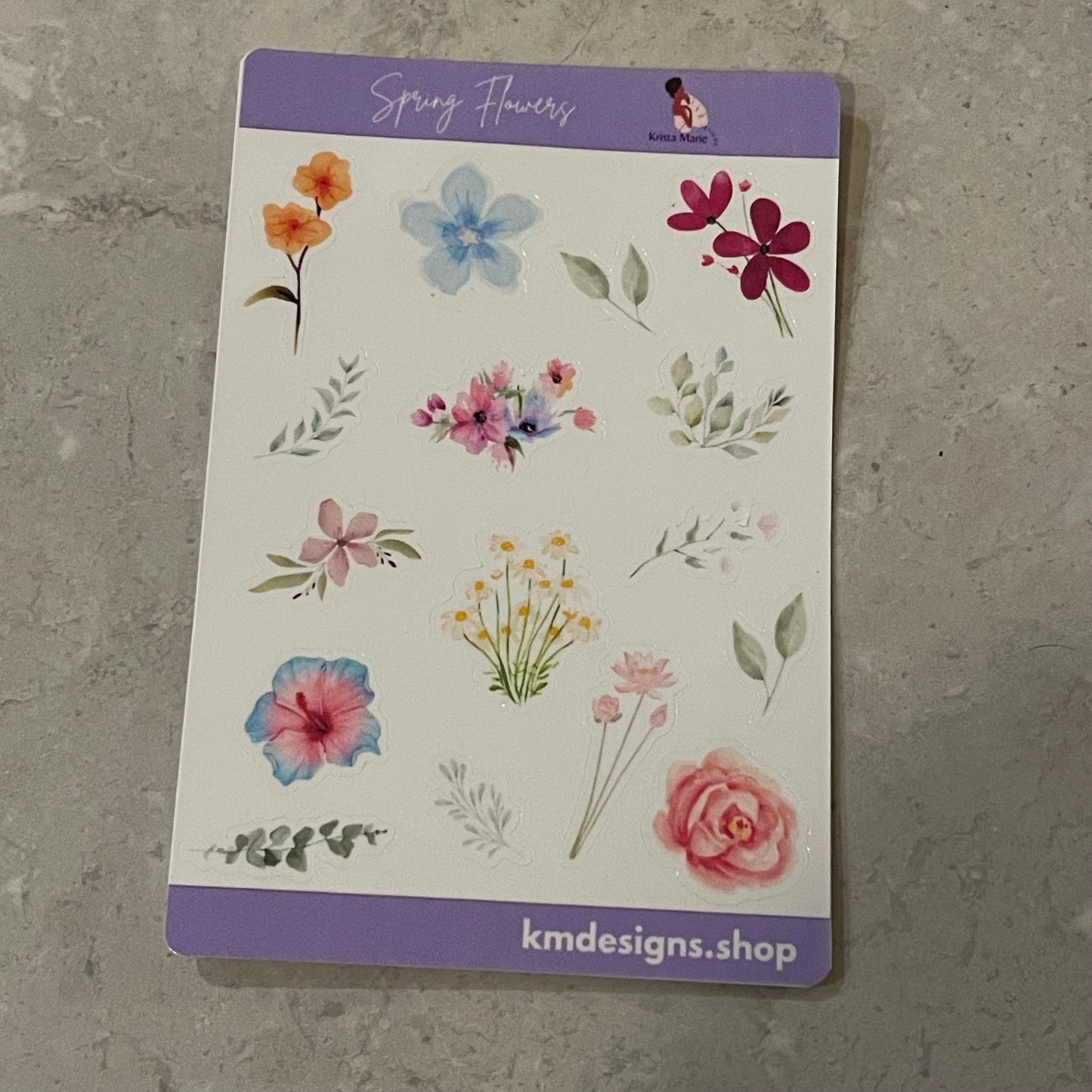 Spring Cluster of Flowers waterproof sticker sheet