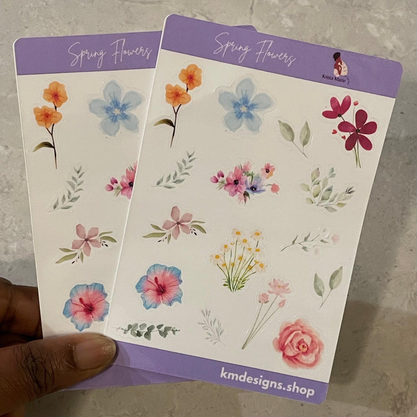 Spring Cluster of Flowers waterproof sticker sheet