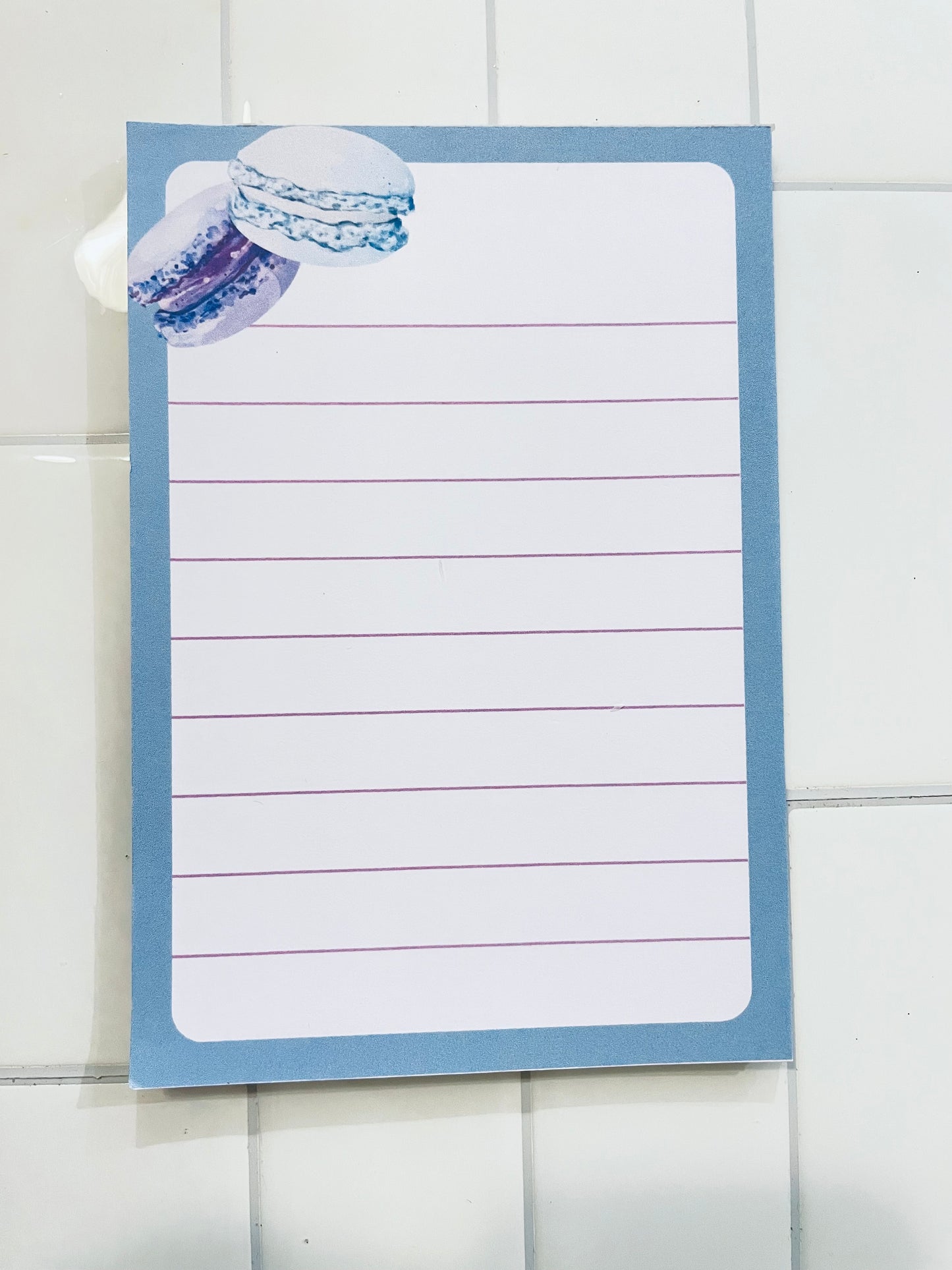 Blue Macaron food lined 50 sheet notepad